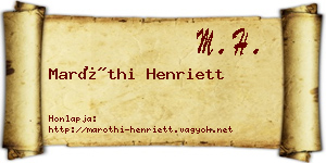 Maróthi Henriett névjegykártya